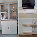 Living Room Set, 3 piece, matching Hutch, TV Table, Shelves in Wiesbaden, GE