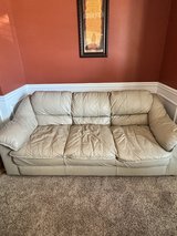 Beige Leather Couch in Perry, Georgia