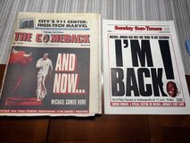 Michael Jordan Chicago Sun Times 3/24/95 with Poster in Aurora, Illinois