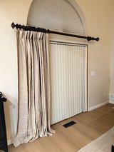 Wooden Curtain Rod, Brackets,Finials, Rings (85.25”) in Aurora, Illinois
