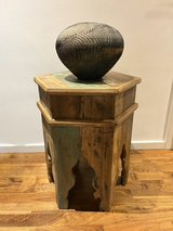 Rustic Carved Wood Side Table / Stool – Reclaimed Wood Style in Ramstein, Germany
