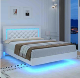 BarnFurin Floating FULL Bed Frame with LED Lights in Oceanside, California