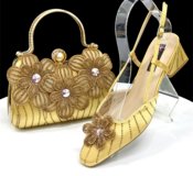 Elegant Gold, Red, Blue, Black & More – Women's Rhinestone Heel & Bag Set for Special Occasions in Los Angeles, California