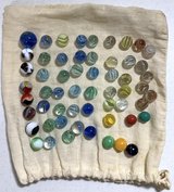 Vintage 1960s Bag of Marbles - 54 Glass + 3 plastic in Chicago, Illinois