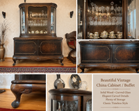 Luxury Vintage Dining Room China Cabinet – Solid Wood in Ramstein, Germany