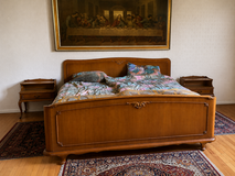 REAL German Vintage Chippendale Bedroom Set – Original 1940s Bed + Nightstands in Ramstein, Germany