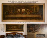 REAL GERMAN Vintage “The Last Supper” Wall Art – Huge 1950s Religious Framed Artwork (Approx. 2.... in Ramstein, Germany