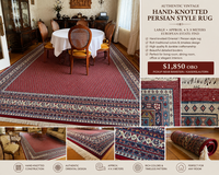 Beautiful European Estate Persian Rug – Hand-Knotted Vintage Statement Piece in Ramstein, Germany
