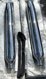 NOS! Harley-Davidson R&L Exhaust Slip-On Chrome Mufflers for Vtg Harley Touring & oth  Motorcycl... in Naperville, Illinois