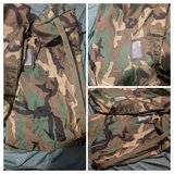 U.S. military woodland camo gear bags in Fort Polk, Louisiana