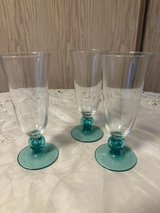 Glass with teal stems and base in Okinawa, Japan