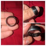 Men's black tungsten carbide wedding band in Fort Polk, Louisiana
