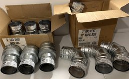New - NOS! Lot of 6 3" Gas Vent 3x4 Increaser -OR- 3" 90deg adj Elbow - $25 per 6ct Box in Joliet, Illinois