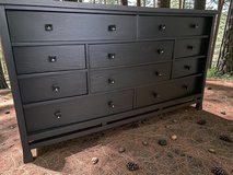 Large Bedroom Dresser Solid Wood Black Satin 10 Drawers 65x17x37 New in Kingwood, Texas