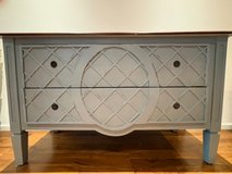 Distressed Blue Wood Sideboard / Buffet Cabinet – Solid Top in Ramstein, Germany