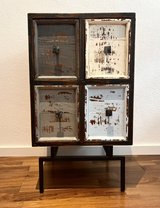 Rustic 4-Drawer Cabinet / Nightstand – Distressed Wood Industrial Style in Ramstein, Germany