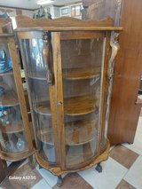 Carved Lions oak curio Cabinet in Spring, Texas