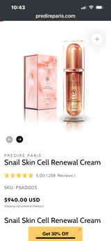 New Predire Snail Mucin Skin Rejuvenating Cell Renewal Cream in Bolingbrook, Illinois