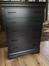 Large Broyhill Tall Dresser / Chest Solid Wood Black Satin 40x19x56 New in Houston, Texas
