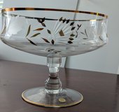 Vintage Romanian crystal pedestal bowl in Camp Lejeune, North Carolina