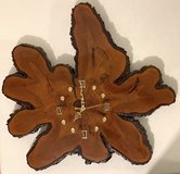 Vintage 1985 Cypress Clocks live edge wood slab Wall Clock - 24" x 24" in Joliet, Illinois