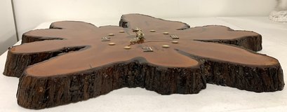 Vintage 1985 Cypress Clocks live edge wood slab Wall Clock - 24" x 24" in Bolingbrook, Illinois