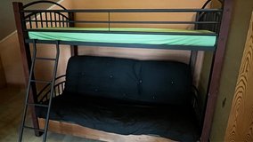 Metal & wood Futon/Sleep sofa with single bunk in Ramstein, Germany