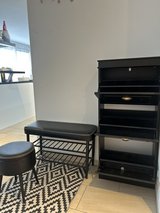 Black Entryway Set – Bench, Shoe Cabinet & Stool – €30 for All in Stuttgart, GE