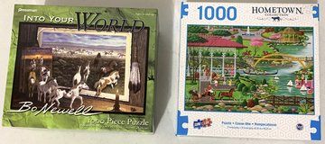 New! Set of 2 Puzzles - 1000pc Bo Newell Wild Horses & Central Park Puzzle in Naperville, Illinois