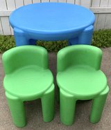 SALE PENDING - Little Tikes Set - 2ft round kids Table & 2 Toddler Chairs in Naperville, Illinois
