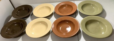 NOS - Set of 8 Casual Home 10" multi-colored Bowls - Glazed Ceramic Stoneware - *$10 Set* in Orland Park, Illinois