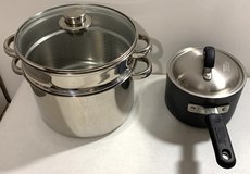 $10ea - Stainless Multi Pot Stock / Pasta w/Strainer -OR- Calphalon 2.5qt Sauce pan + Lids in Bolingbrook, Illinois