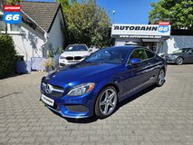 2017 Mercedes-Benz C300 AMG Line — Brilliant Blue / Cranberry Red Leather | $25,995 | $414/mo in Spangdahlem, Germany