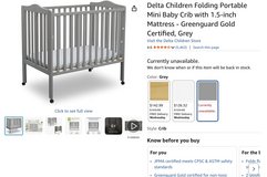 Portable and foldable baby crib and mattress in Houston, Texas