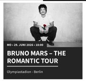 2x Bruno Mars Tickets 29.06 in Ramstein, Germany