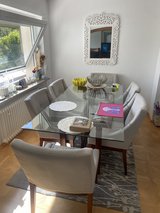 6 wood velvet dining chairs in Wiesbaden, GE