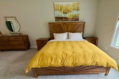 Takston King Size Panel Bed w/ Two Nightstands and Dresser in Camp Lejeune, North Carolina