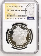 2025-S Morgan Silver Dollar NGC PF70 Ultra Cameo Top Pop in Alamogordo, New Mexico