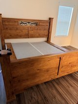 King bed set headboard footboard rails and metal box frame in Kingwood, Texas