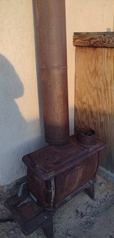 antique wood burner in 29 Palms, California