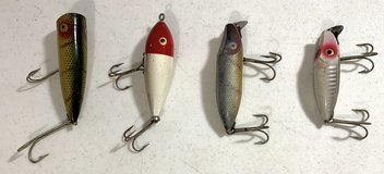 $15ea - Vintage 1940s Heddon Spook Crankbait Fishing Lures - Chugger River Runt + in Bolingbrook, Illinois