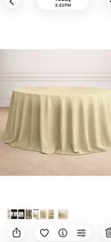 New Champagne 132” Round Tablecloth in Batavia, Illinois