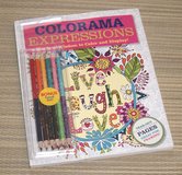 NEW Colorama Expressions Live Laugh Love Adult Coloring Book w Pencil Set in Plainfield, Illinois