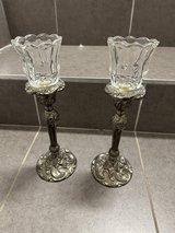 Antique pewter candleholders and punch bowl in Ramstein, Germany