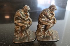 Vintage Cast "The Thinking Man" Metal Brass Bronze Bookends in Chicago, Illinois