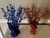 8 Bursting Stars Metallic Centerpieces-4 Blue, 4 Orange in Oswego, Illinois