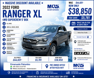2022 FORD RANGER XL 4WD SUPERCREW 5' BOX in Ramstein, Germany