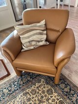 3-pc Brown Leather Love Seat and Chairs in Stuttgart, GE
