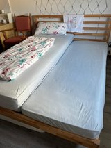 IKEA - Queen Bed Natural Wood in Stuttgart, GE