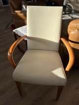 Vintage Suede and Wood Desk Chair in Stuttgart, GE